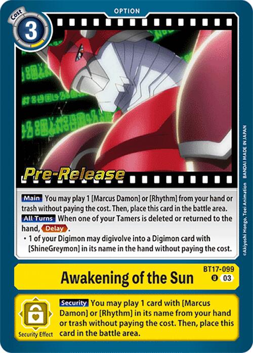 Awakening of the Sun [BT17-099] [Secret Crisis Pre-Release Cards] | Tables and Towers