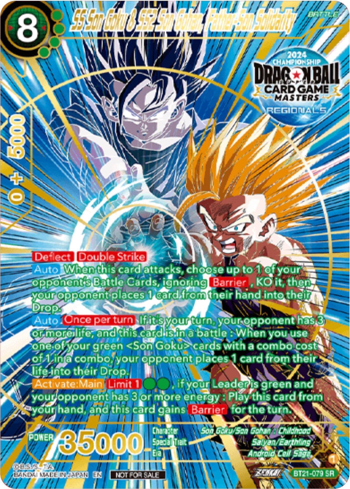 SS Son Goku & SS2 Son Gohan, Father-Son Solidarity (Championship 2024 Top 16 Alternate Art Vol.2) (BT21-079) [Tournament Promotion Cards] | Tables and Towers