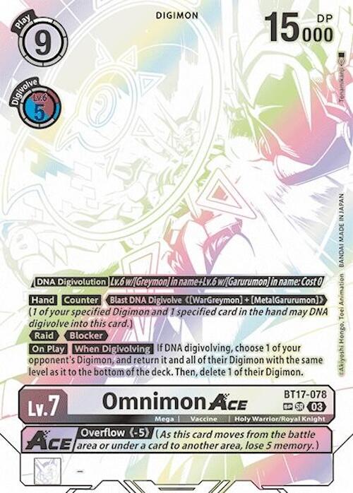 Omnimon ACE [BT17-078] (Textured) [Secret Crisis] | Tables and Towers