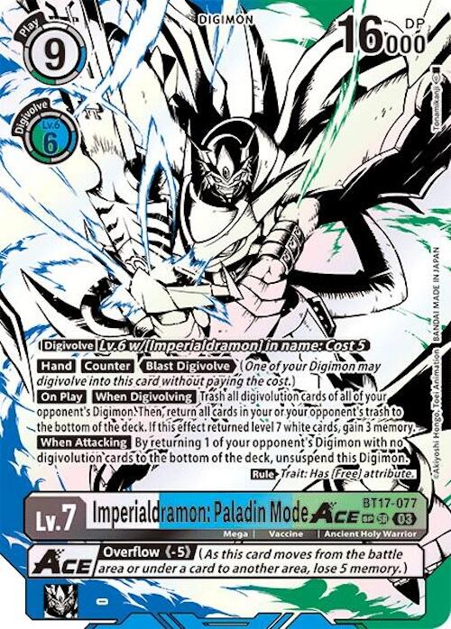 Imperialdramon: Paladin Mode ACE [BT17-077] (Textured) [Secret Crisis] | Tables and Towers