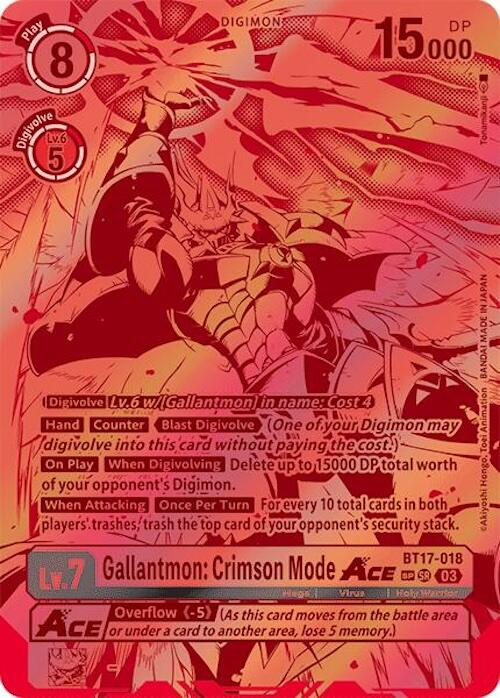 Gallantmon: Crimson Mode ACE [BT17-018] (Textured) [Secret Crisis] | Tables and Towers