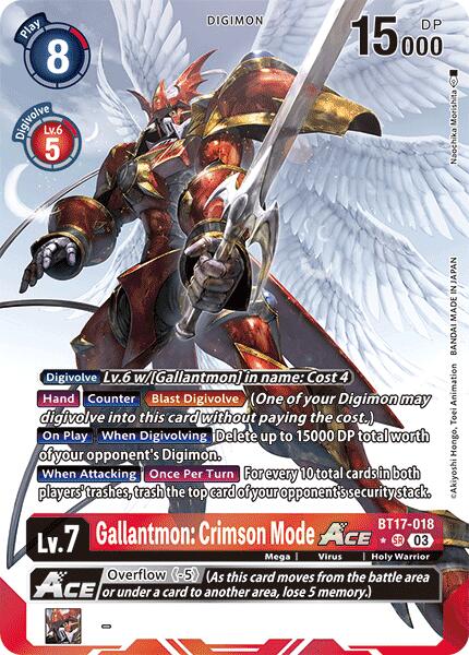 Gallantmon: Crimson Mode ACE [BT17-018] (Alternate Art) [Secret Crisis] | Tables and Towers