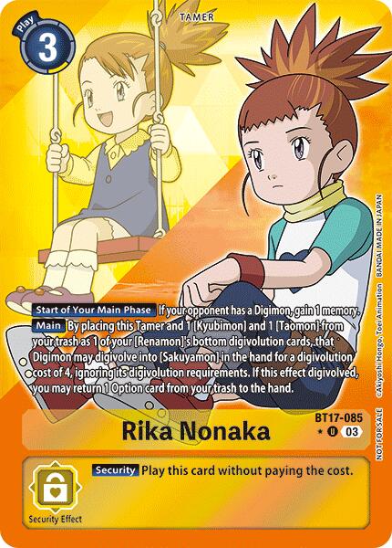 Rika Nonaka [BT17-085] (Box Promotion Pack: Secret Crisis) [Secret Crisis] | Tables and Towers