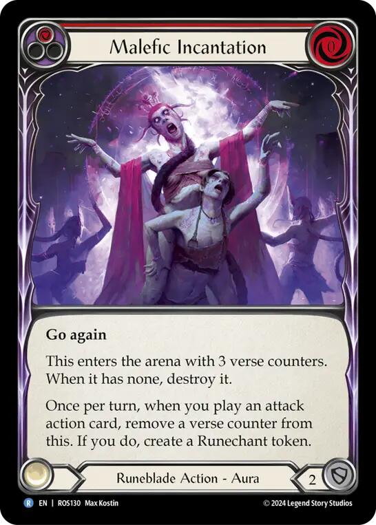 Malefic Incantation (Red) [ROS130] (Rosetta)  Rainbow Foil | Tables and Towers