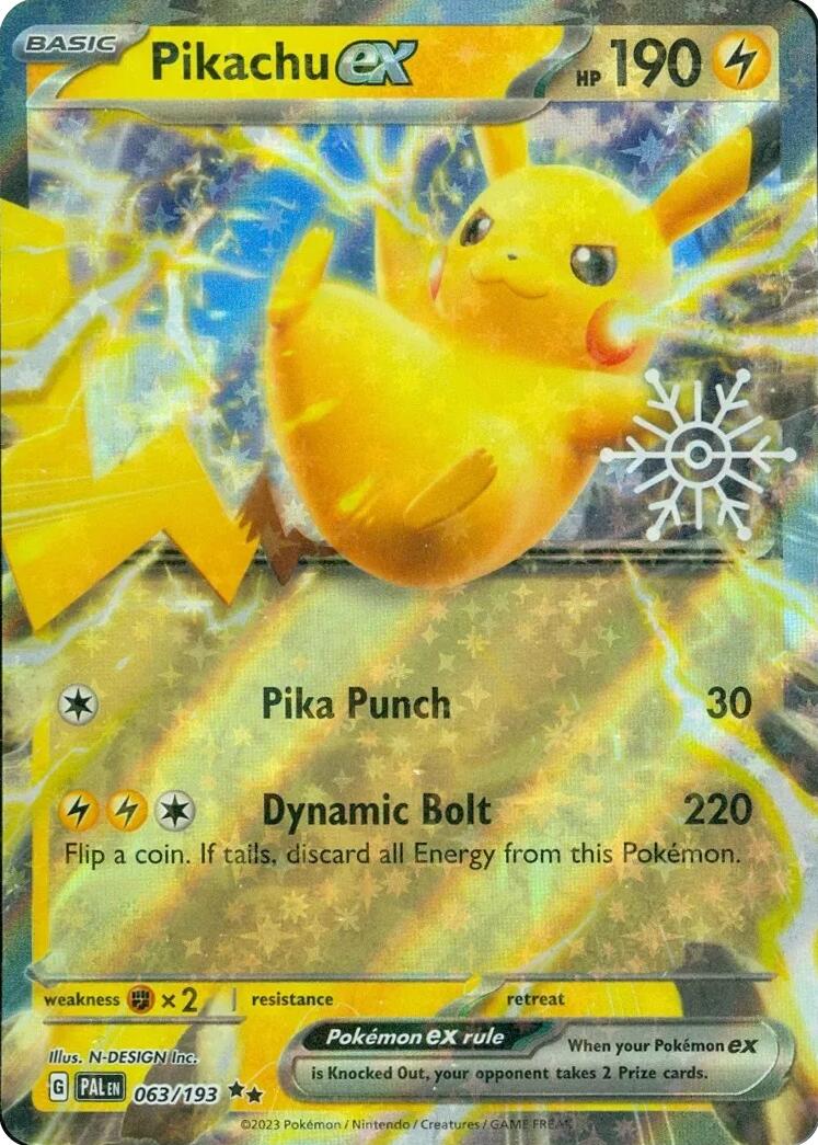 Pikachu ex (063/193) (Holiday Calendar) [Miscellaneous Cards] | Tables and Towers