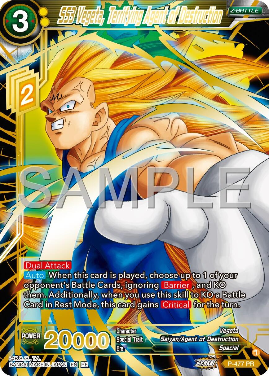 SS3 Vegeta, Terrifying Agent of Destruction (Reprint) (P-477) [Premium 7th Anniversary Box 2024] | Tables and Towers