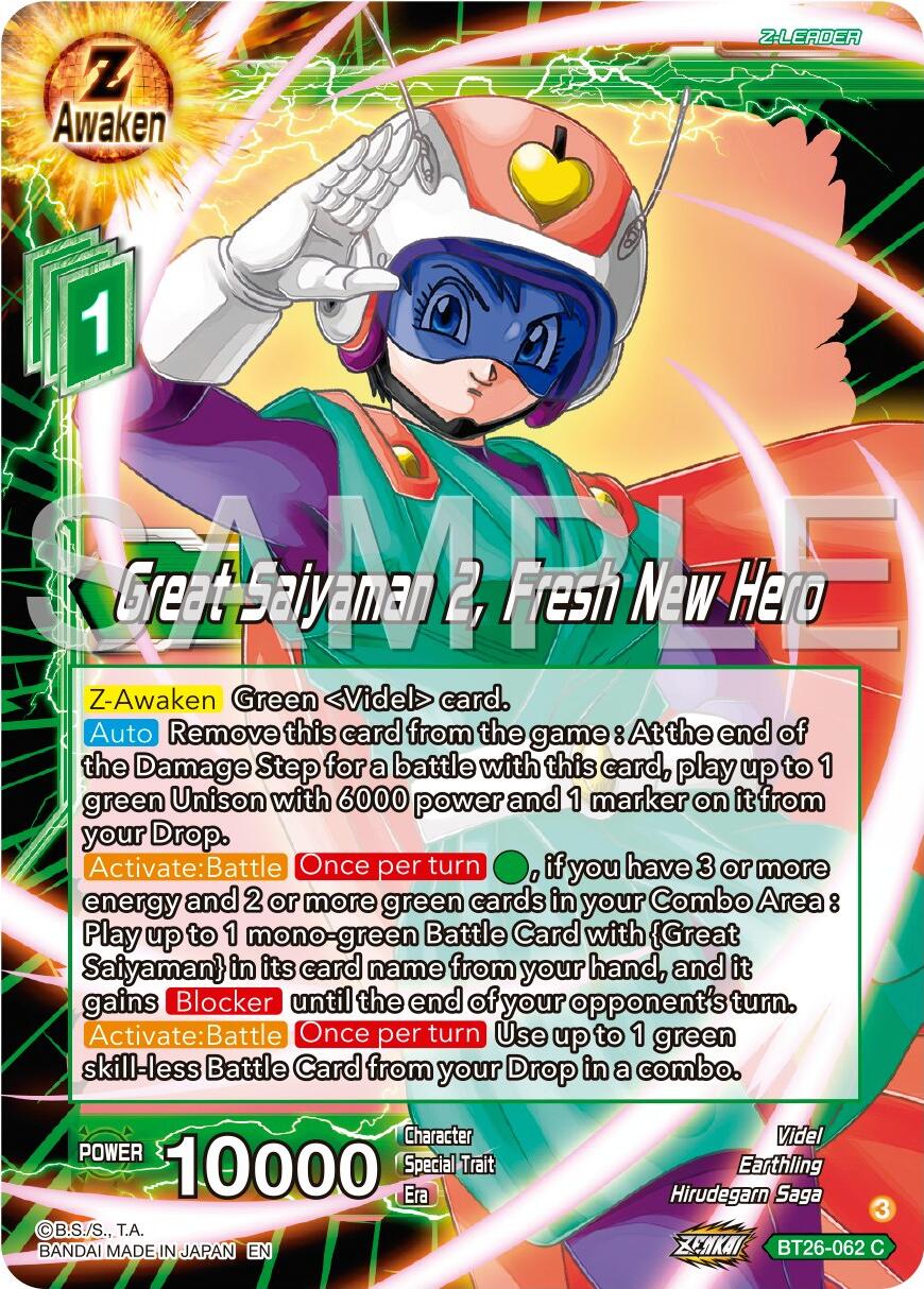 Great Saiyaman 2, Fresh New Hero (BT26-062) [Ultimate Advent] | Tables and Towers