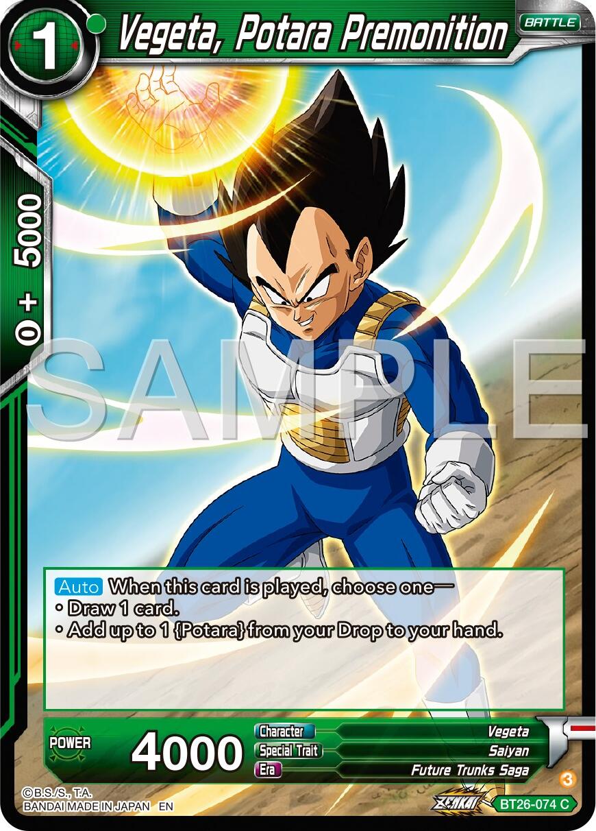 Vegeta, Potara Premonition (BT26-074) [Ultimate Advent] | Tables and Towers