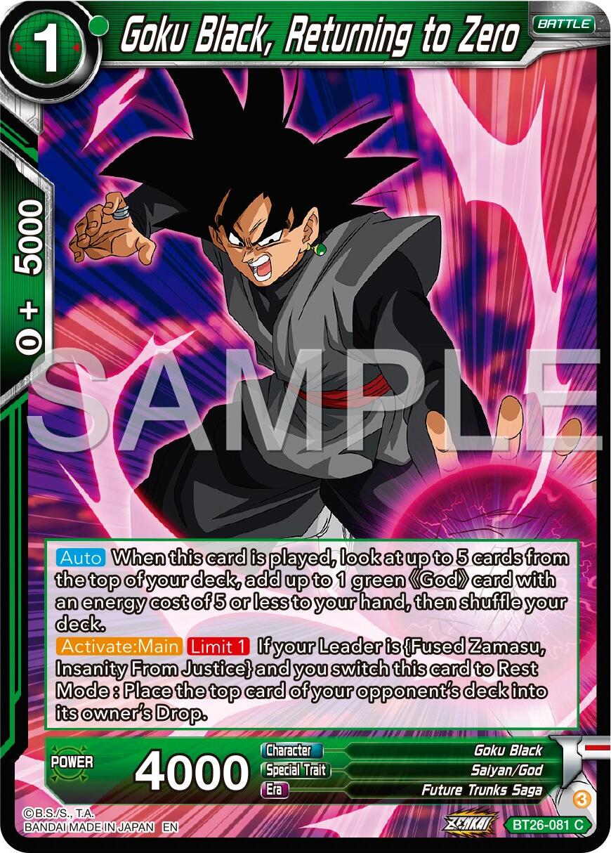 Goku Black, Returning to Zero (BT26-081) [Ultimate Advent] | Tables and Towers