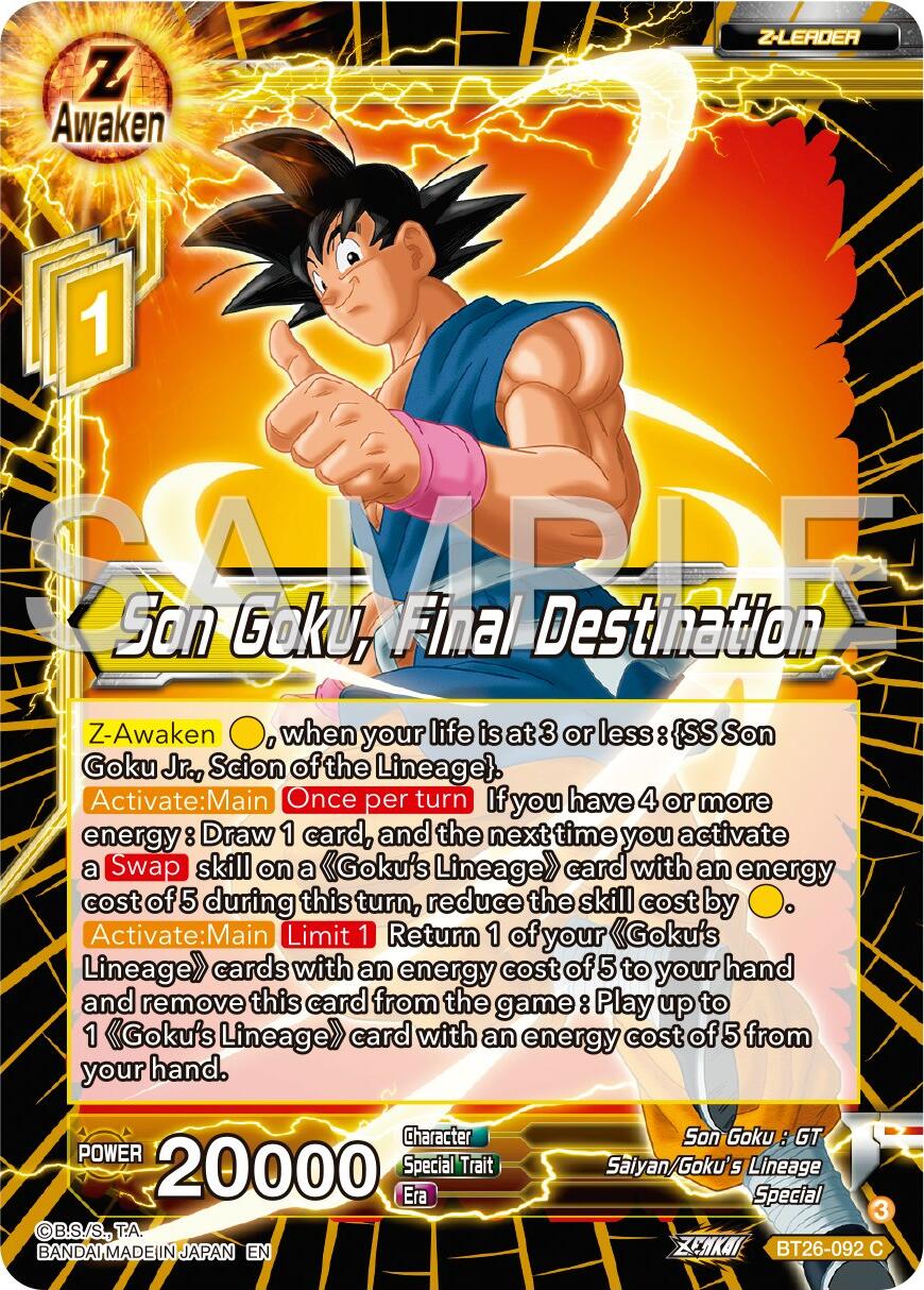 Son Goku, Final Destination (BT26-092) [Ultimate Advent] | Tables and Towers