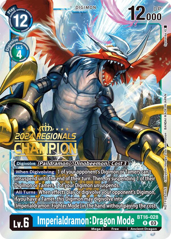 Imperialdramon: Dragon Mode [BT16-028] (2024 Regionals Champion) [Beginning Observer] | Tables and Towers