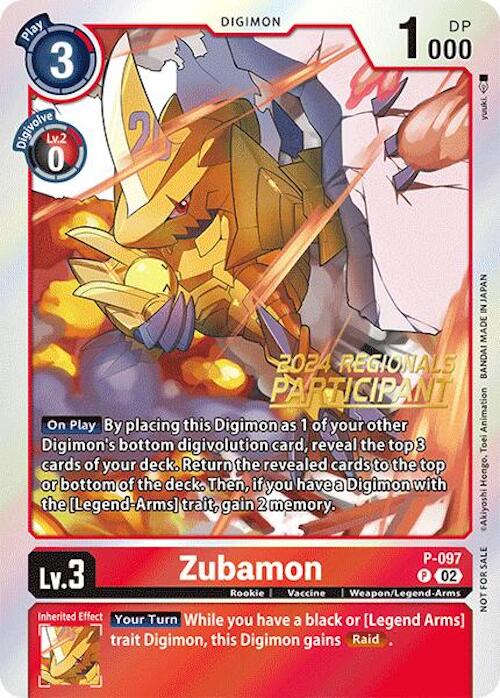 Zubamon [P-097] - P-097 (2024 Regionals Participant) [Digimon Promotion Cards] | Tables and Towers