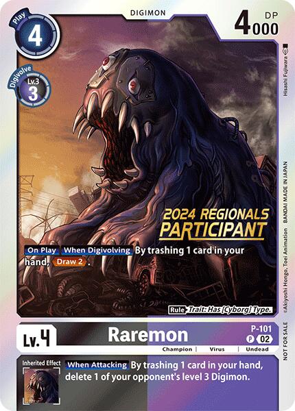 Raremon [P-101] - P-101 (2024 Regionals Participant) [Digimon Promotion Cards] | Tables and Towers