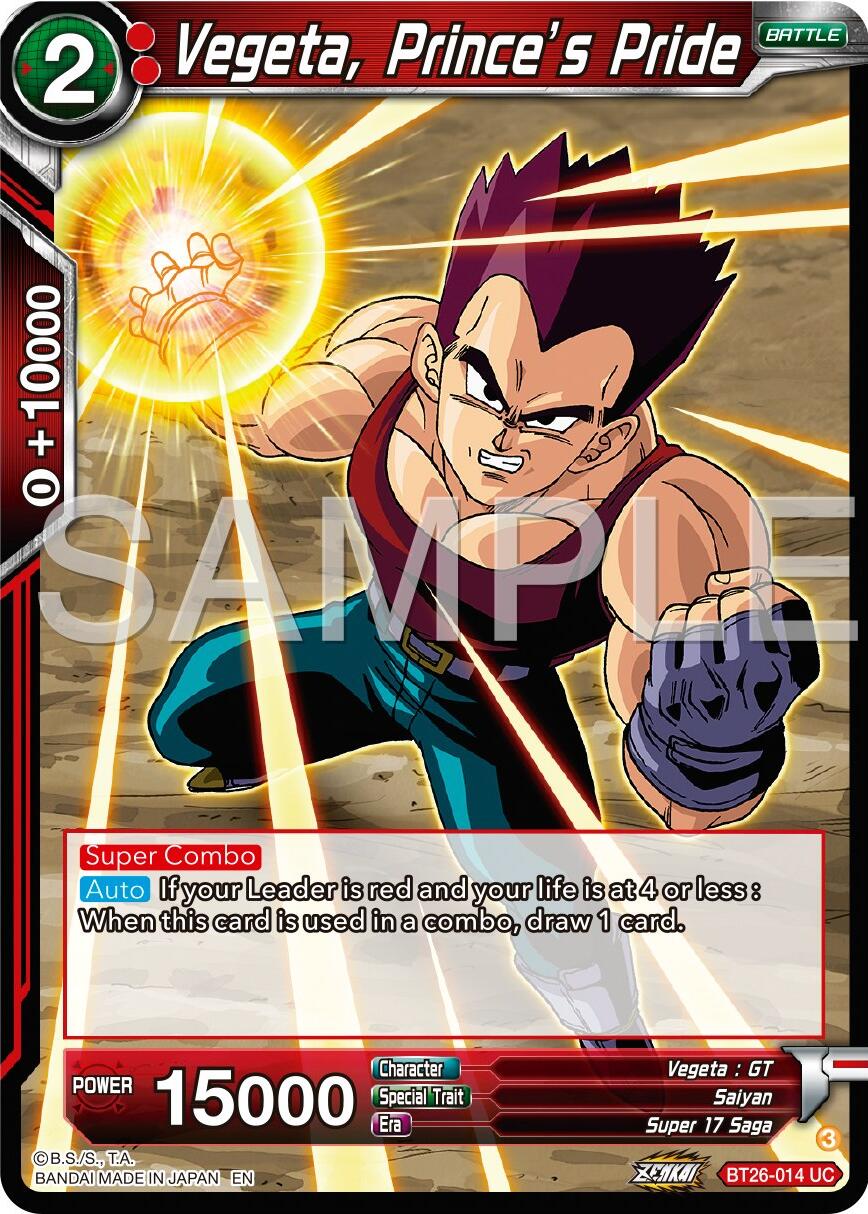 Vegeta, Prince's Pride (BT26-014) [Ultimate Advent] | Tables and Towers