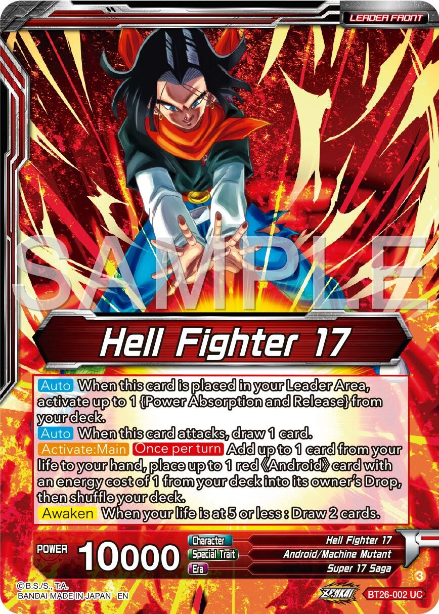 Hell Fighter 17 // Super 17, Anti-Saiyan Killing Machine (BT26-002) [Ultimate Advent] | Tables and Towers