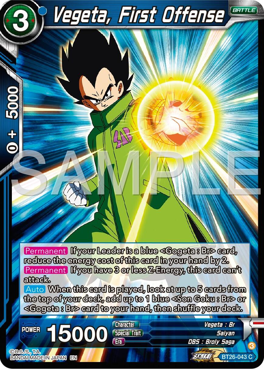 Vegeta, First Offense (BT26-043) [Ultimate Advent] | Tables and Towers