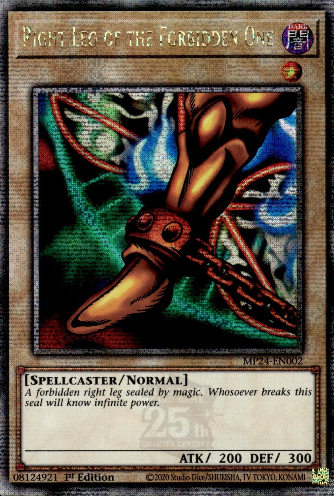 Right Leg of the Forbidden One [MP24-EN002] Quarter Century Secret Rare | Tables and Towers