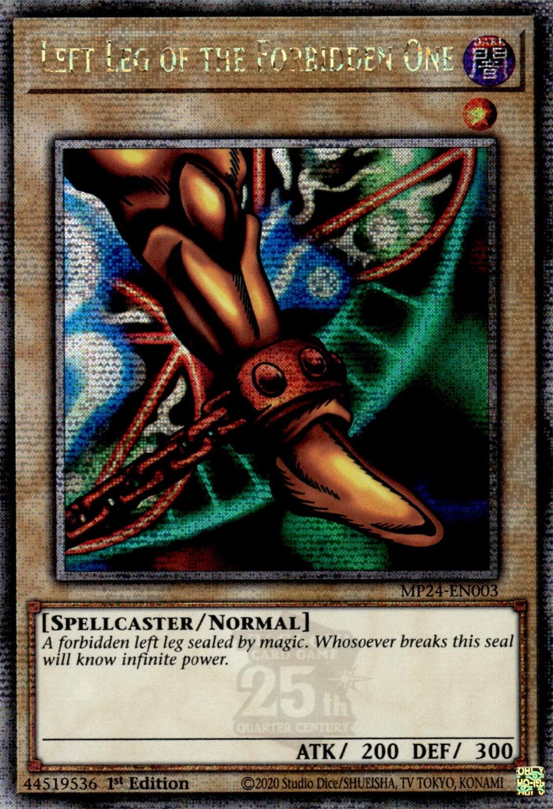 Left Leg of the Forbidden One [MP24-EN003] Quarter Century Secret Rare | Tables and Towers