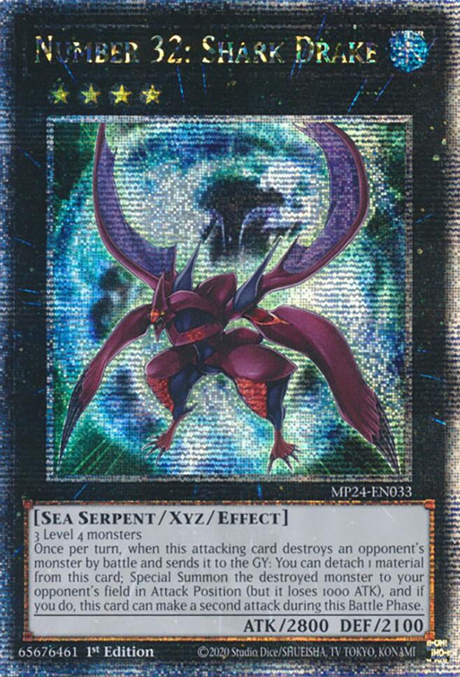 Number 32: Shark Drake [MP24-EN033] Quarter Century Secret Rare | Tables and Towers