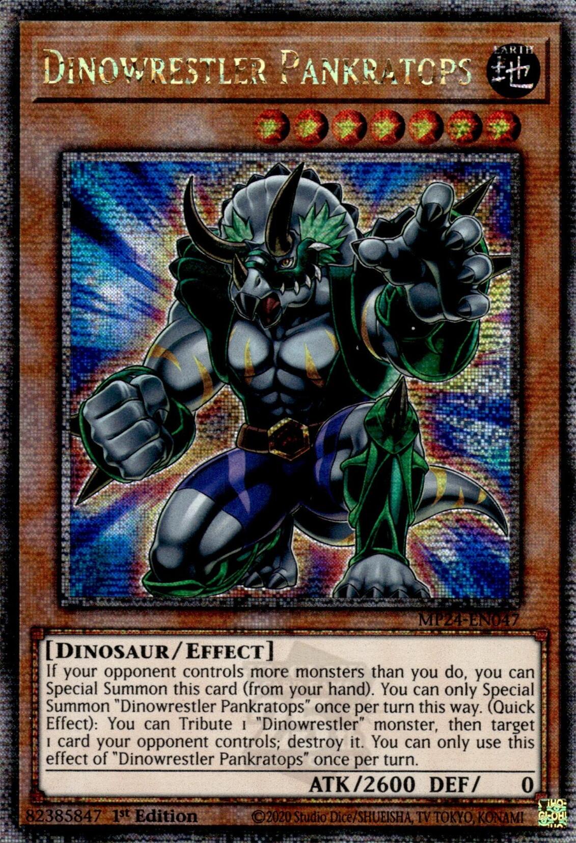 Dinowrestler Pankratops [MP24-EN047] Quarter Century Secret Rare | Tables and Towers