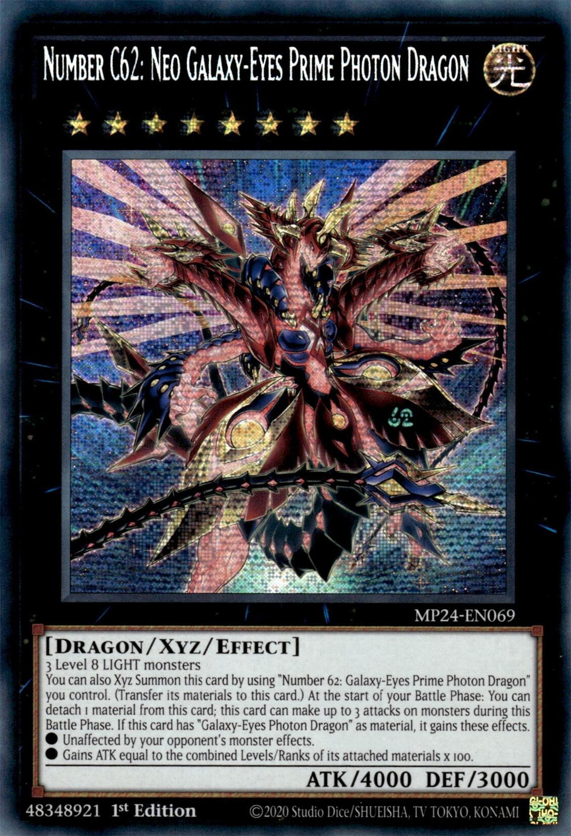 Number C62: Neo Galaxy-Eyes Prime Photon Dragon [MP24-EN069] Prismatic Secret Rare | Tables and Towers