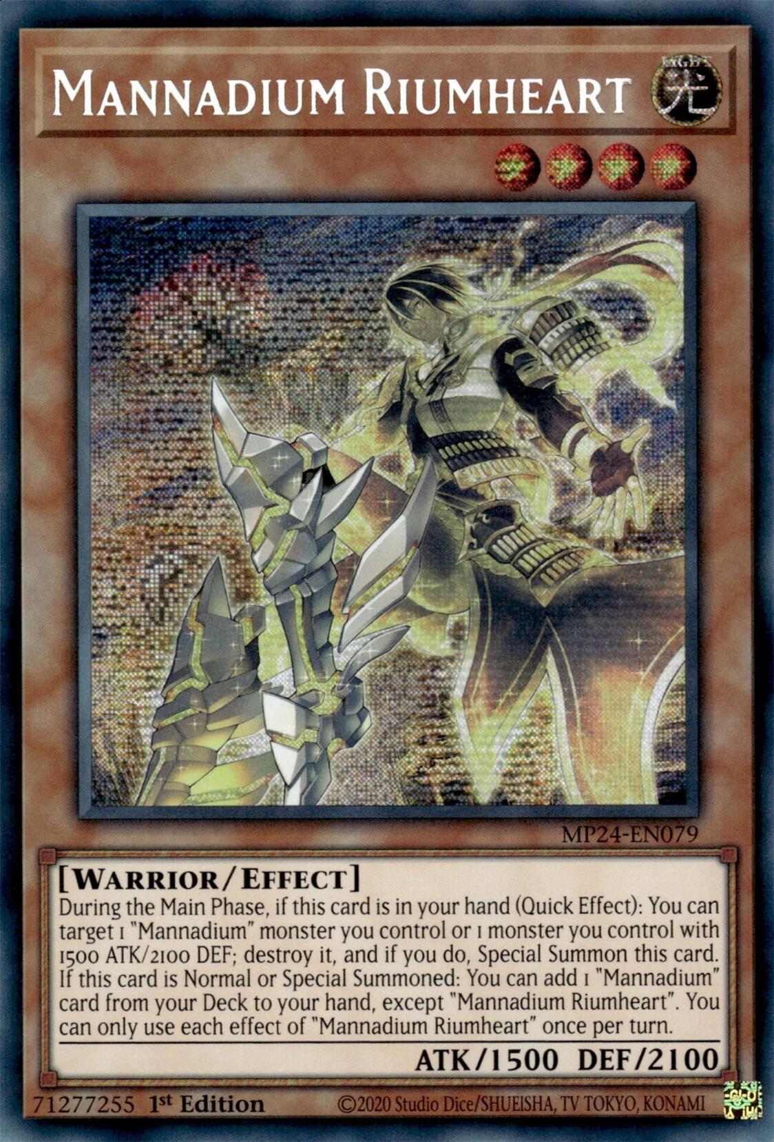 Mannadium Riumheart [MP24-EN079] Prismatic Secret Rare | Tables and Towers