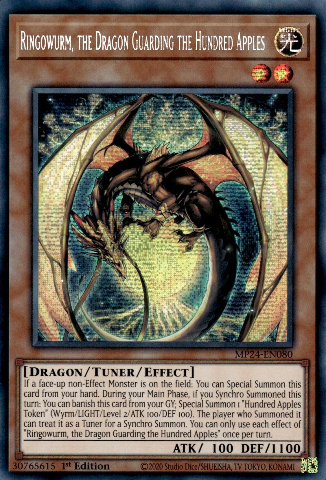 Ringowurm, the Dragon Guarding the Hundred Apples [MP24-EN080] Prismatic Secret Rare | Tables and Towers