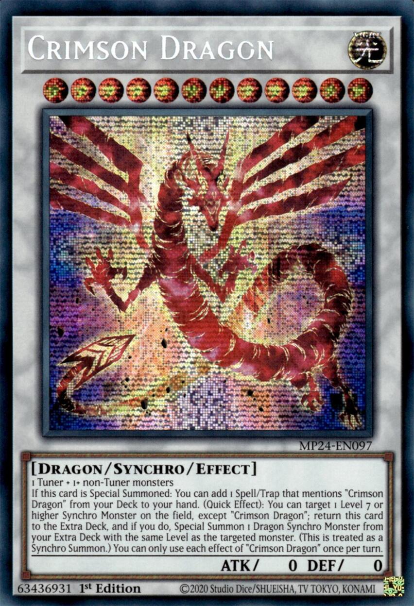 Crimson Dragon (card) [MP24-EN097] Prismatic Secret Rare | Tables and Towers