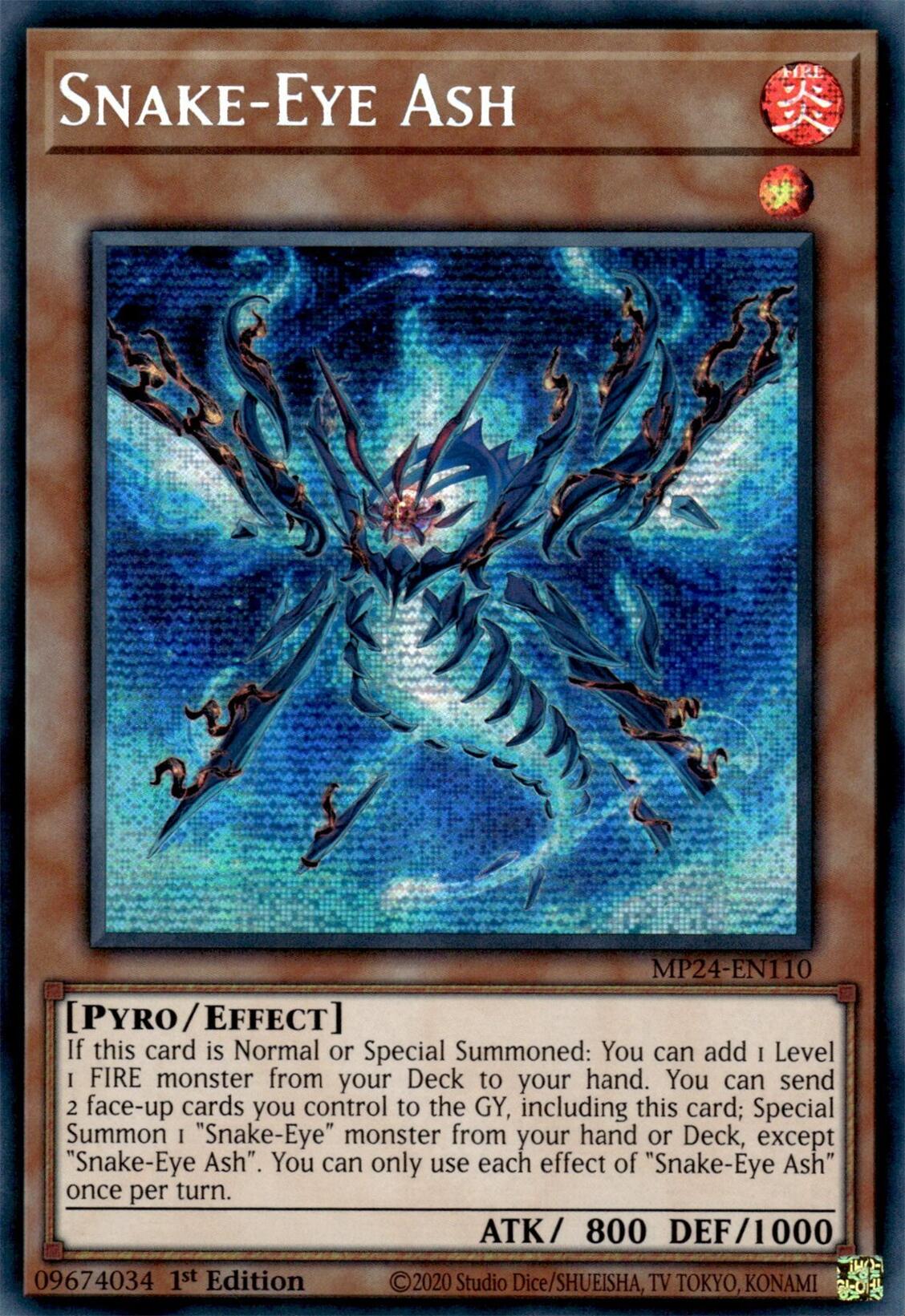 Snake-Eye Ash [MP24-EN110] Prismatic Secret Rare | Tables and Towers