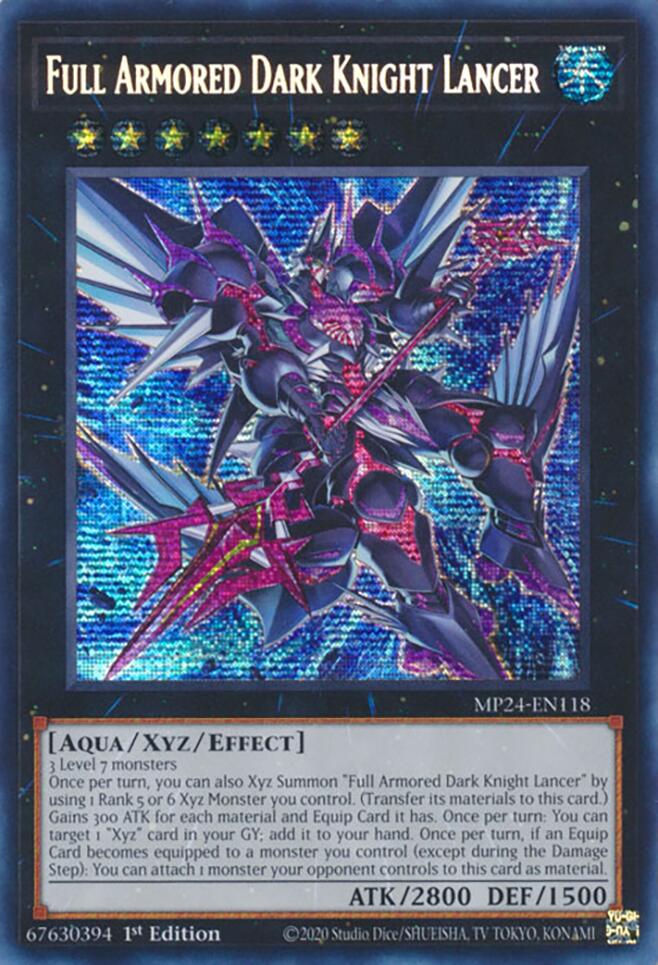 Full Armored Dark Knight Lancer [MP24-EN118] Prismatic Secret Rare | Tables and Towers