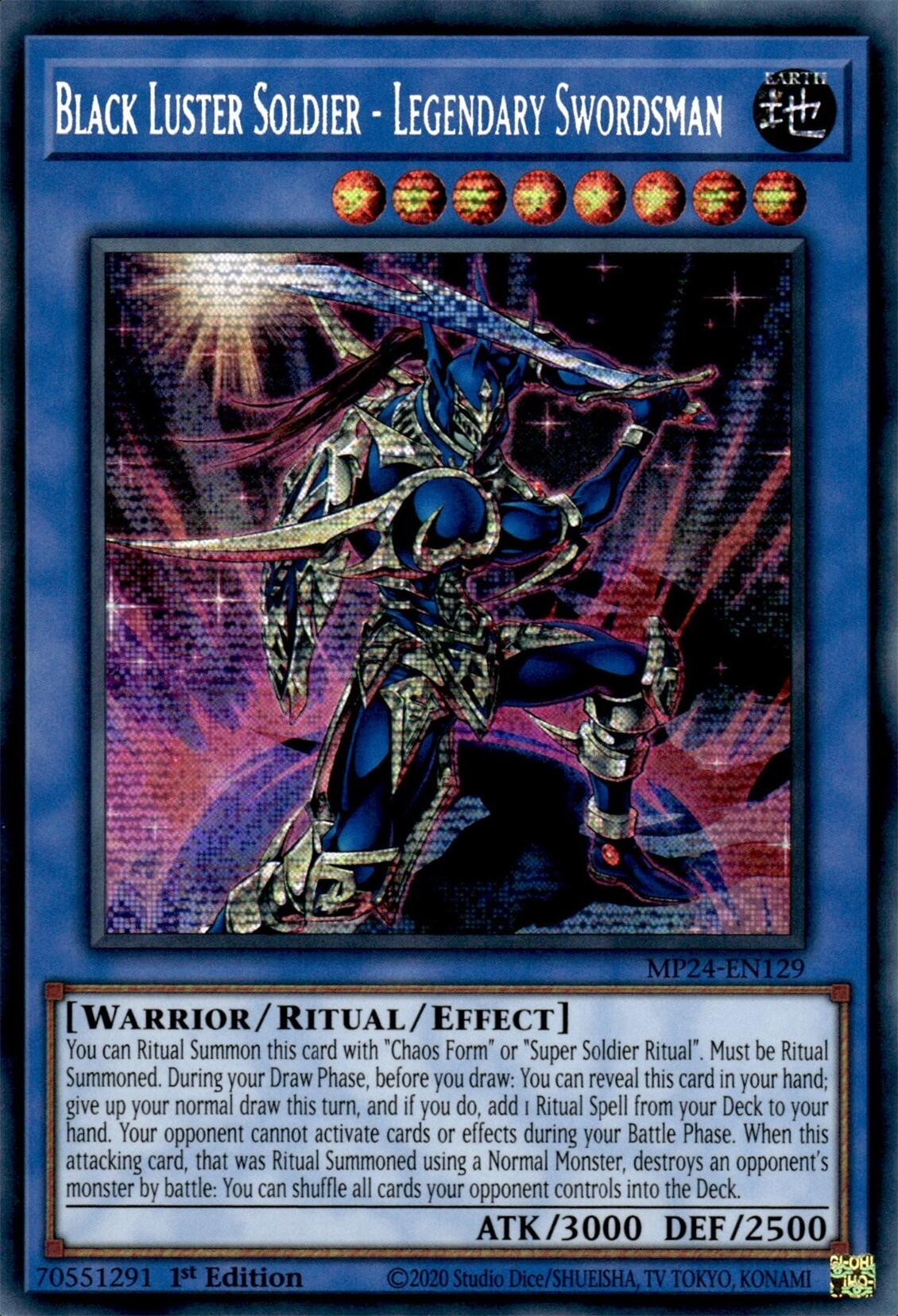 Black Luster Soldier - Legendary Swordsman [MP24-EN129] Prismatic Secret Rare | Tables and Towers