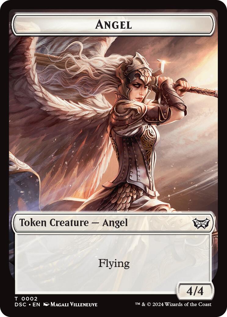 Angel // Glimmer Double-Sided Token [Duskmourn: House of Horror Commander Tokens] | Tables and Towers