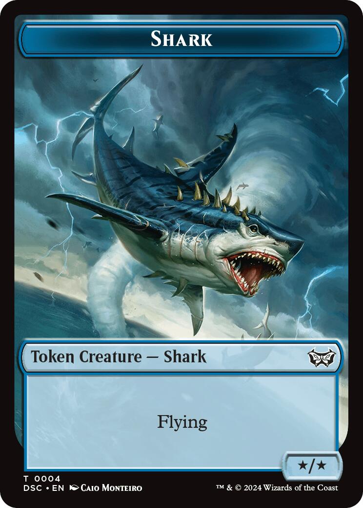 Shark // Copy Double-Sided Token [Duskmourn: House of Horror Commander Tokens] | Tables and Towers