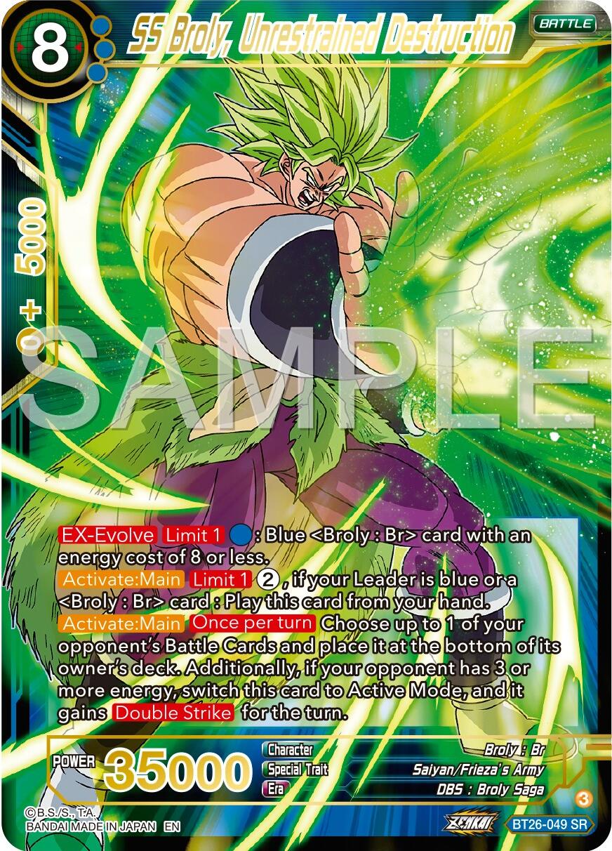 SS Broly, Unrestrained Destruction (BT26-049) [Ultimate Advent] | Tables and Towers