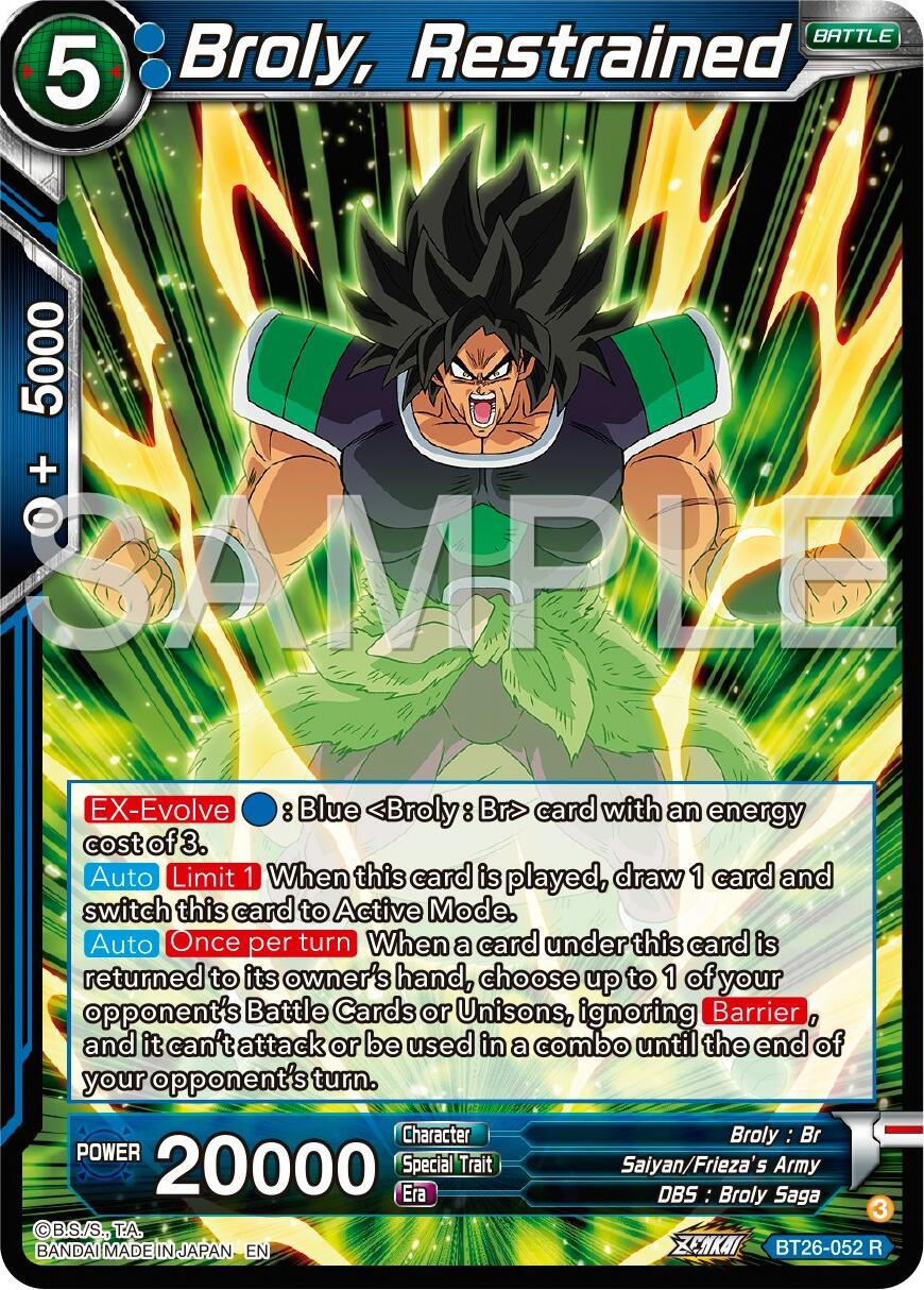 Broly, Restrained (BT26-052) [Ultimate Advent] | Tables and Towers