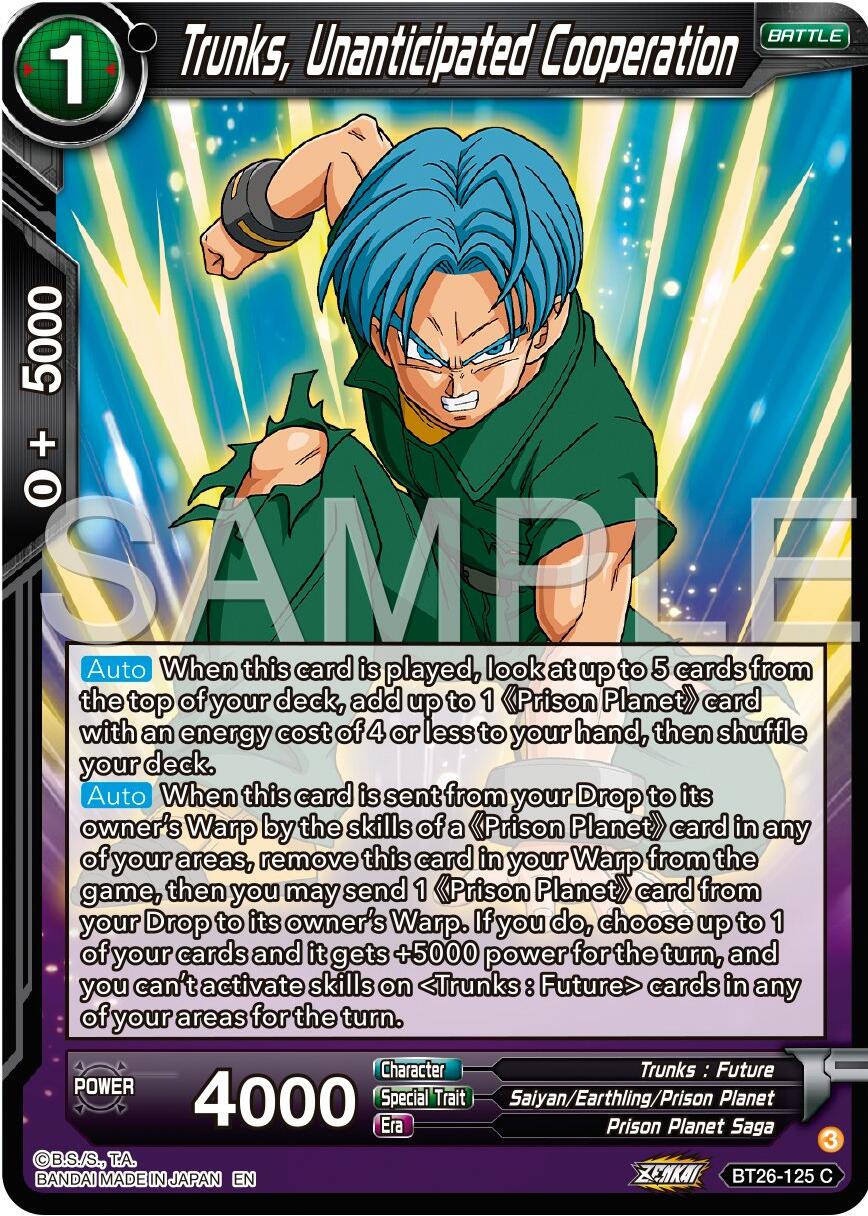 Trunks, Unanticipated Cooperation (BT26-125) [Ultimate Advent] | Tables and Towers