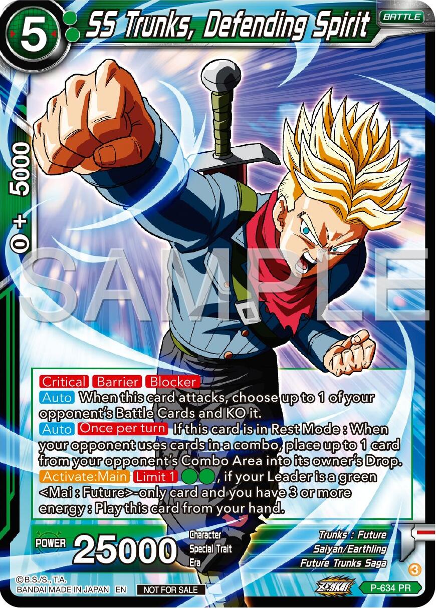 SS Trunks, Defending Spirit (Zenkai Series Tournament Pack Vol.9) (P-634) [Promotion Cards] | Tables and Towers