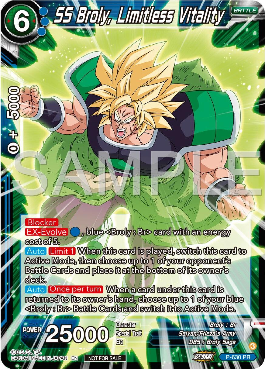 SS Broly, Limitless Vitality (Zenkai Series Tournament Pack Vol.9) (P-630) [Promotion Cards] | Tables and Towers