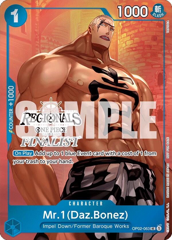 Mr.1 (Daz.Bonez) (Offline Regional 2024 Vol. 3) [Finalist] [One Piece Promotion Cards] | Tables and Towers