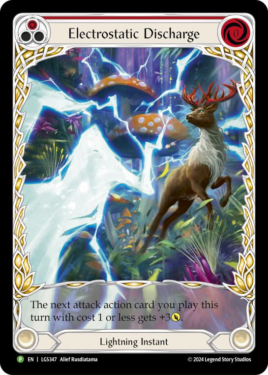 Electostatic Discharge (Red) (Extended Art) - LGS347 [LGS347] (Promo)  Rainbow Foil | Tables and Towers