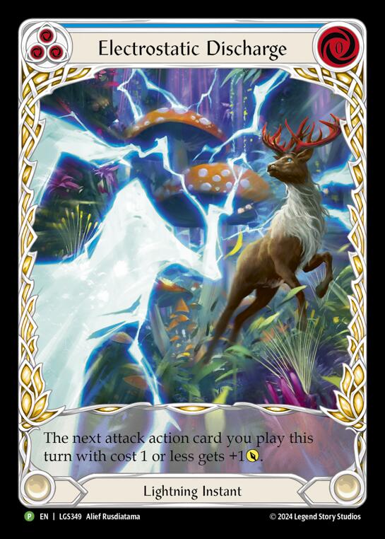 Electostatic Discharge (Blue) (Extended Art) - LGS349 [LGS349] (Promo)  Rainbow Foil | Tables and Towers