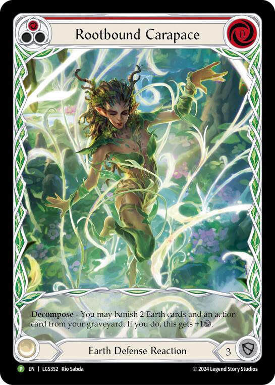 Rootbound Carapace (Red) (Extended Art) - LGS352 [LGS352] (Promo)  Rainbow Foil | Tables and Towers