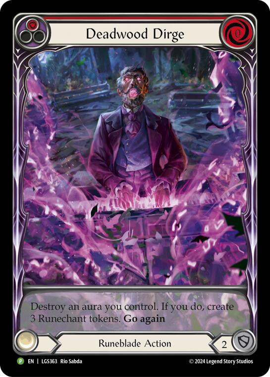 Deadwood Dirge (Red) (Extended Art) - LGS363 [LGS363] (Promo)  Rainbow Foil | Tables and Towers