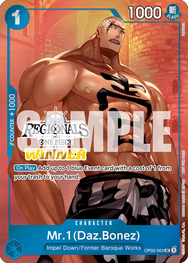 Mr.1 (Daz.Bonez) (Online Regional 2024 Vol. 3) [Winner] [One Piece Promotion Cards] | Tables and Towers