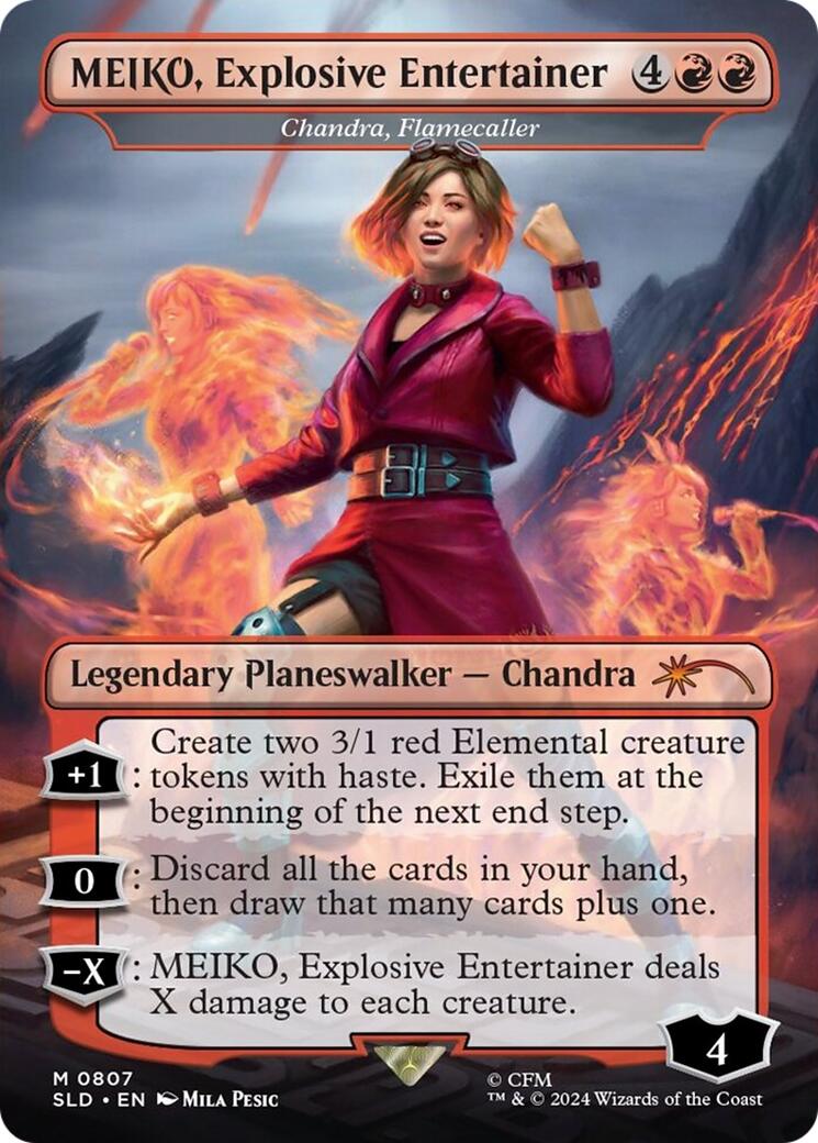 MEIKO, Explosive Entertainer - Chandra, Flamecaller [Secret Lair Drop Series] | Tables and Towers