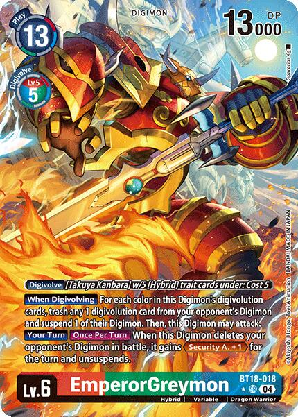 EmperorGreymon [BT18-018] (Alternate Art) [Release Special Booster 2.0] | Tables and Towers