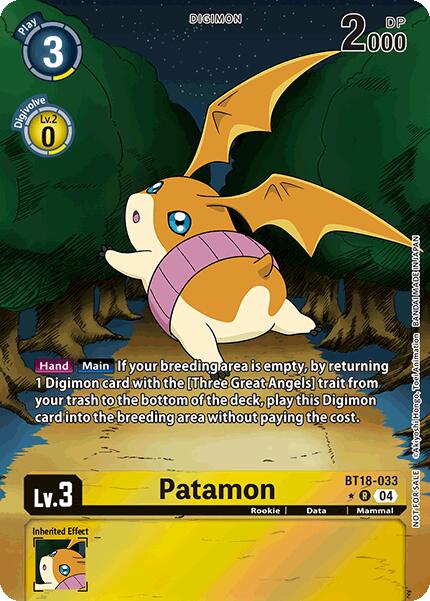 Patamon [BT18-033] (Release Special Booster 2.0: Box Promotion Pack) [Release Special Booster 2.0] | Tables and Towers