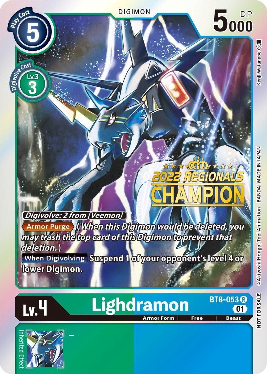 Lighdramon [BT8-053] (2022 Championship Offline Regional) (Online Champion) [New Awakening Promos] | Tables and Towers