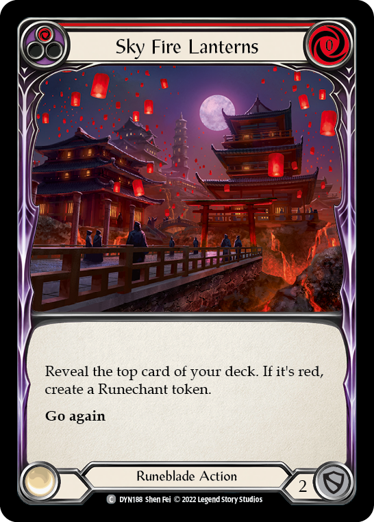 Sky Fire Lanterns (Red) [DYN188] (Dynasty)  Rainbow Foil | Tables and Towers