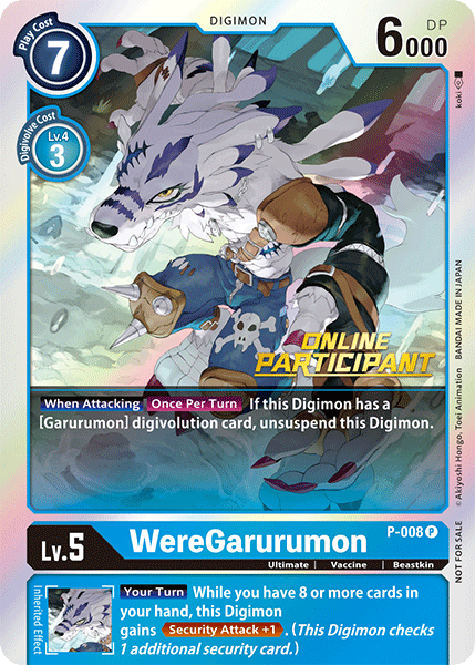 WereGarurumon [P-008] (Online Regional - Participant) [Promotional Cards] | Tables and Towers